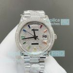 8+ Factory Swiss Replica Rolex President Day-Date Gain Weight Diamond-paved Dial Watch 